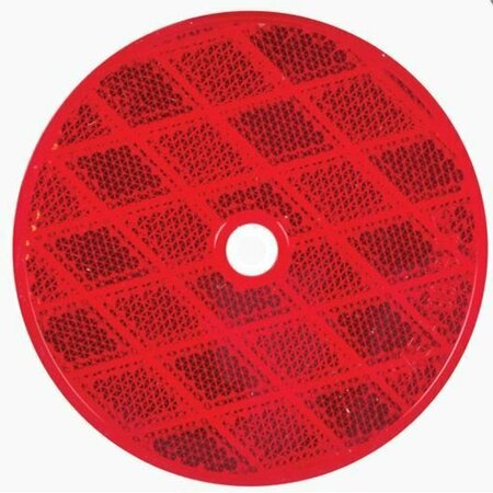 OPTRONICS 3in. round, red, center mount reflector RE13RB